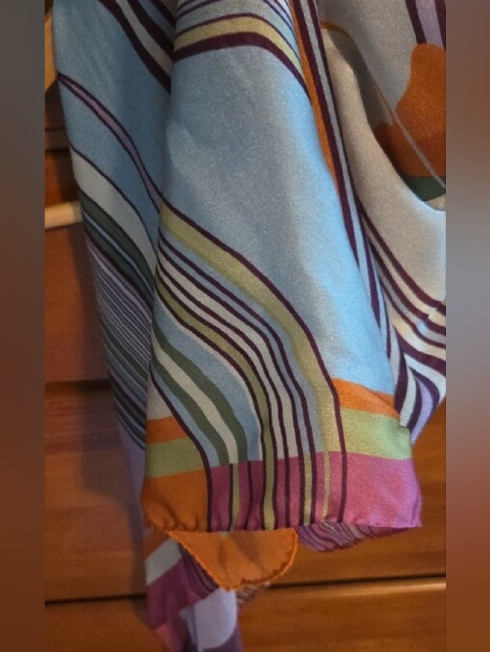 Nordstrom Striped Silk Scarf in Orange, Mint & Purple